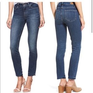 NWOT Paige Hoxton ankle peg jeans, dark blue, high rise, size 24